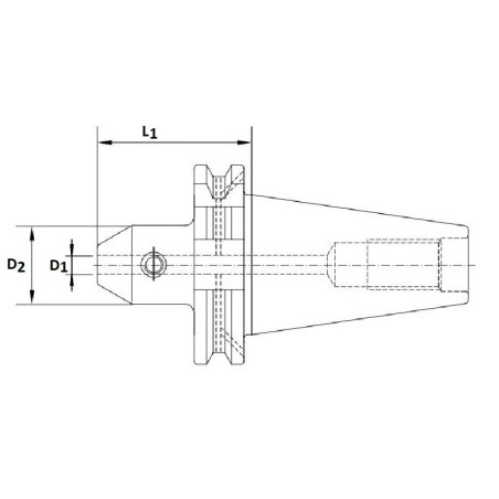 Portscula DIN 69871 AD, scule coada cilindrica 16 mm, SK 40 / 63 mm - schita