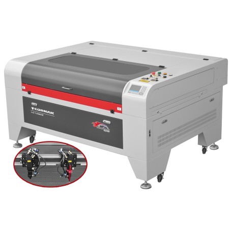 Masina de gravat si taiat cu laser CO2 Cormak LC 1390ZD2 cu 2 capete 100 W si 160 W